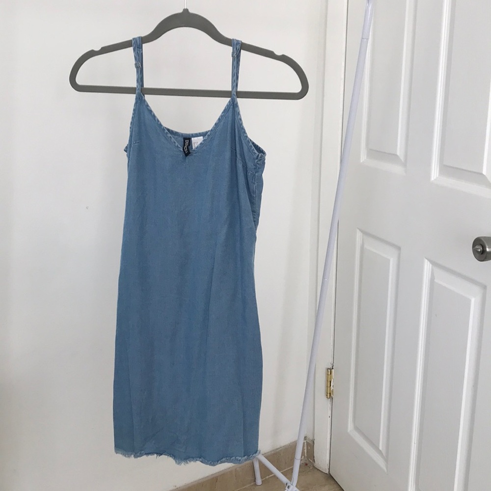 Denim dress.